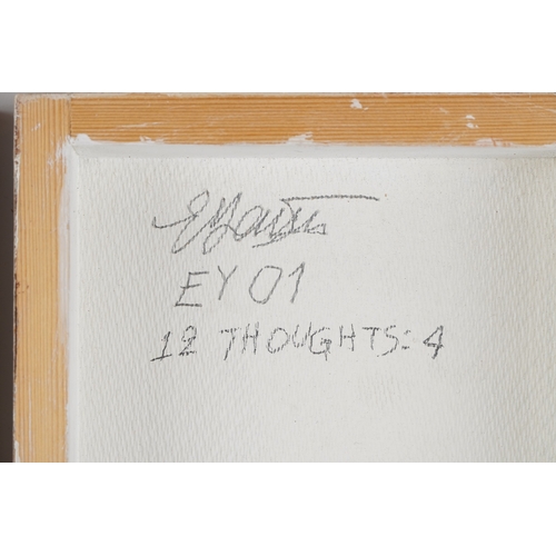 2489 - Ellie Yannas - Twelve Thoughts, mixed media abstract panels, 23cm x 18cm.