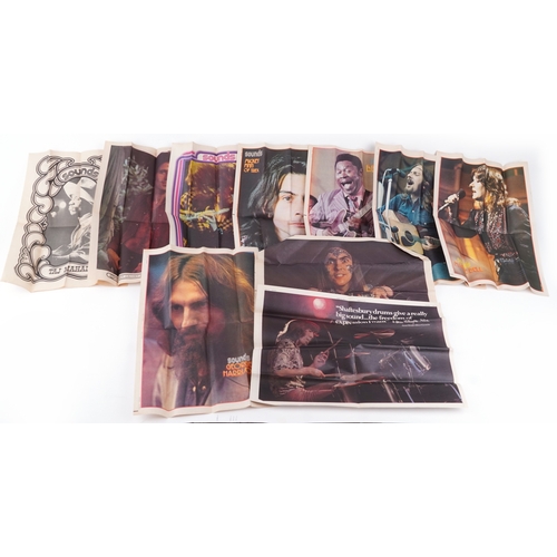 2601 - Ten 1970s musician and singer music posters by Sounds & Disc comprising George Harrison, Maggie Bell... 
