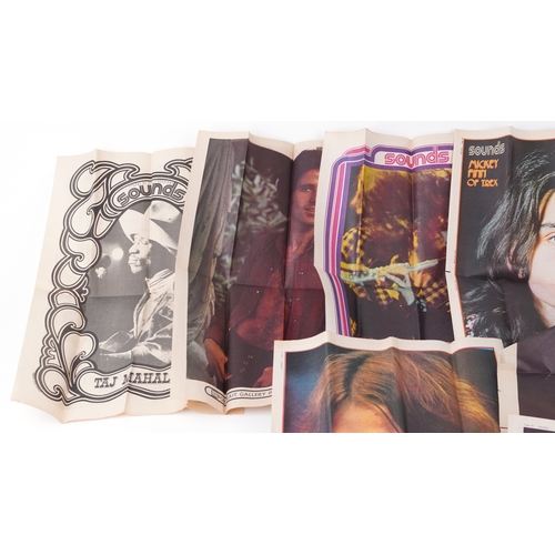 2601 - Ten 1970s musician and singer music posters by Sounds & Disc comprising George Harrison, Maggie Bell... 