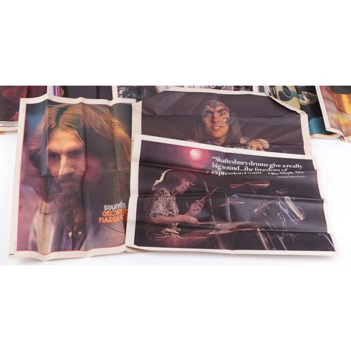 2601 - Ten 1970s musician and singer music posters by Sounds & Disc comprising George Harrison, Maggie Bell... 