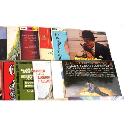 2616 - A collection of vinyl LP records, predominantly jazz and classical, including Glen Miller's Greatest... 