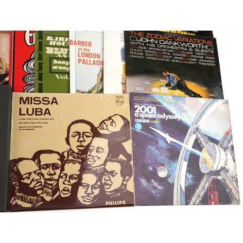 2616 - A collection of vinyl LP records, predominantly jazz and classical, including Glen Miller's Greatest... 