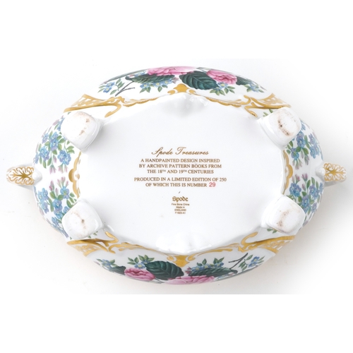 630 - A Spode Treasures hand painted limited edition bowl inspired archive pattern books from the 18th and... 