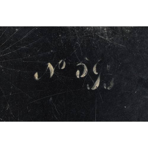 1653 - A late Victorian black lacquered rectangular tray with gilt decoration, 31cm wide.