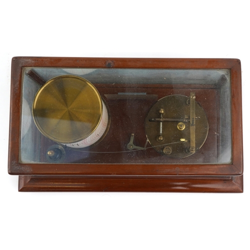 317 - An early 20th century mahogany cased barograph inscribed John Nix Eastbourne, NOC 2028, the movement... 