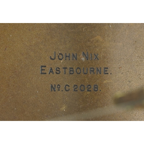 317 - An early 20th century mahogany cased barograph inscribed John Nix Eastbourne, NOC 2028, the movement... 