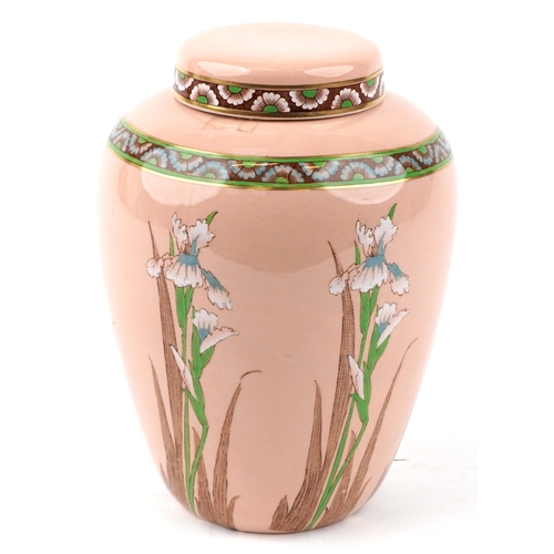 331 - A Frederick Rhead Orion Ware vase and cover for Wood & Sons, 23.5cm high.