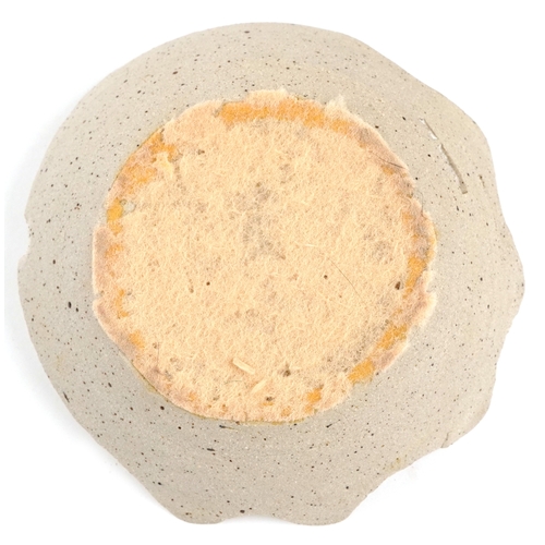 476 - A novelty studio pottery candleholder in the form of a castle, impressed Sue Pritchard to the revers... 