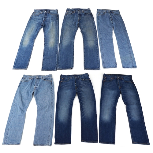 1046 - Six pairs of Levi Strauss & Co. denim jeans, leg length 30, waist size 31, 32 and 33.