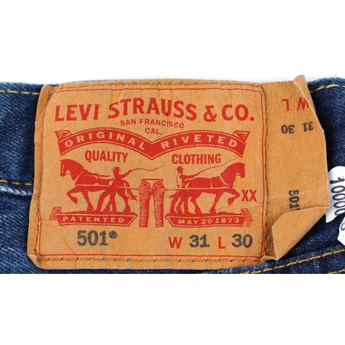 1046 - Six pairs of Levi Strauss & Co. denim jeans, leg length 30, waist size 31, 32 and 33.