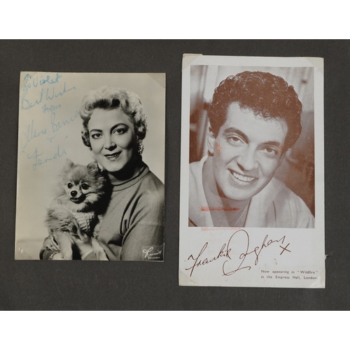 1293 - A large collection of 1950s signed/autographed photographs of film stars and musicians including Shi... 