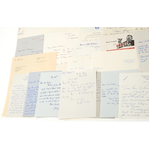 1293 - A large collection of 1950s signed/autographed photographs of film stars and musicians including Shi... 