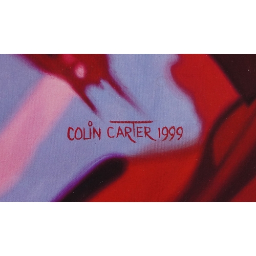 1342 - Colin Carter - Seeing Red (1999 Imola Grand Prix), a signed and editioned print 150/250, framed and ... 
