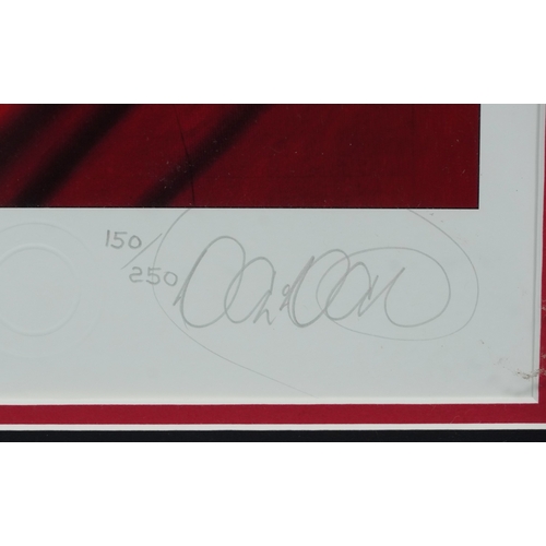 1342 - Colin Carter - Seeing Red (1999 Imola Grand Prix), a signed and editioned print 150/250, framed and ... 