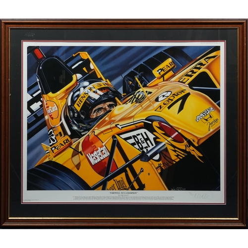 1337 - Colin Carter - Farewell to a Champion, a signed and editioned print 150/250, framed and glazed, 68cm... 