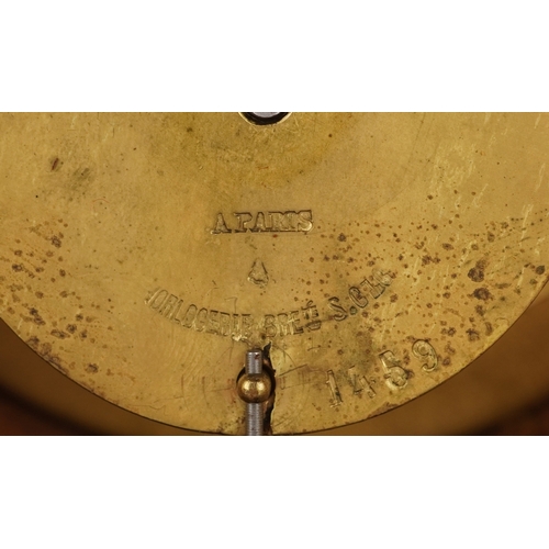 18 - A 19th century boulle work and tortoiseshell mantle clock, the ebonised case with a circular white e... 