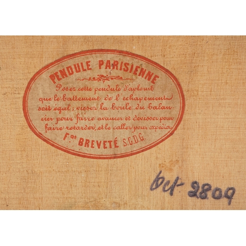 18 - A 19th century boulle work and tortoiseshell mantle clock, the ebonised case with a circular white e... 