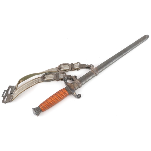 2844 - A German military interest dagger with scabbard and hanger, engraved Eikhorn Solingen to the blade, ... 