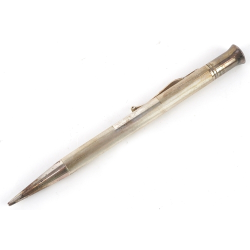 70 - A Yard-O-Led engine turned silver propelling pencil with box, 12.5cm in length.