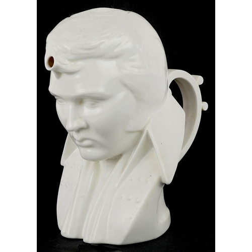 625 - A prototype Elvis Presley teapot - The King, inscribed Trial piece 1/4 FBC Aug 01, 22cm high.