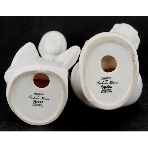 664 - Pauline Shone for Spode, two porcelain figures of young boys - James and Simon, the largest 21cm hig... 