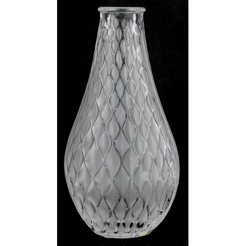 4 - A Lalique frosted glass Vibration vase, etched Lalique France to the base, 15.5cm high.