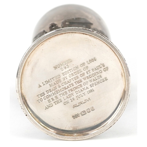 3568 - Hector Miller, an Aurum silver St. Paul's Cathedral Royal Wedding 1981 goblet, limited edition 593/1... 