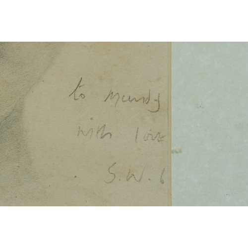 2516 - A portrait of a young lady, 20th century British school pencil on paper, inscribed and initialled, w... 