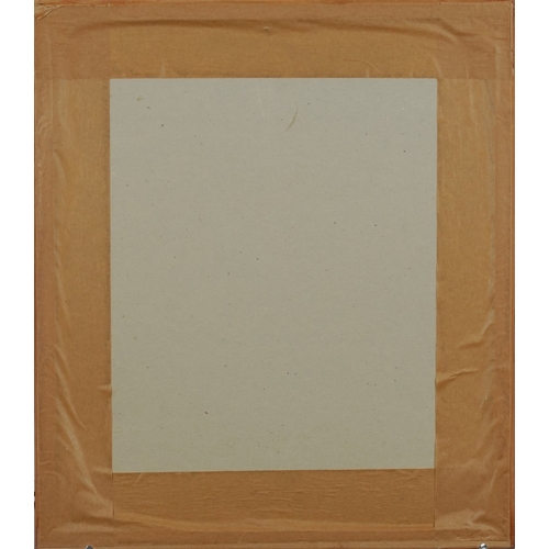 2549 - Female sexual organ, Modern British school watercolour on card, mounted, framed and glazed, 27cm x 1... 