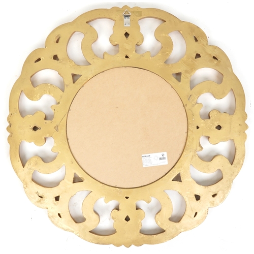 2161 - A modern gilt framed circular wall mirror, 98cm in diameter.
