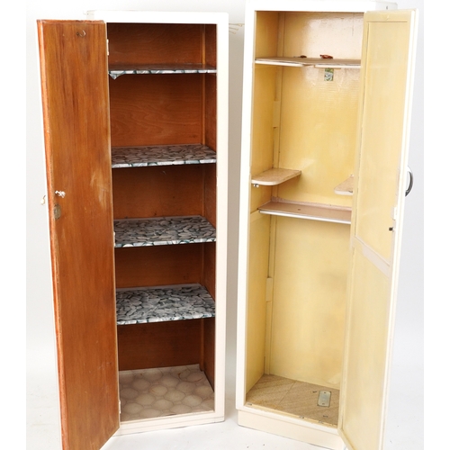 2099 - Two white painted free standing kitchen cabinets, the largest 165cm H x 46cm W x 30cm D.