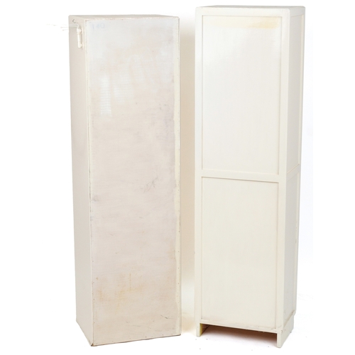 2099 - Two white painted free standing kitchen cabinets, the largest 165cm H x 46cm W x 30cm D.