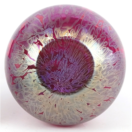 437 - A vintage Royal Brierley art glass vase, bearing marks to the base, 23cm high together with a glass ... 