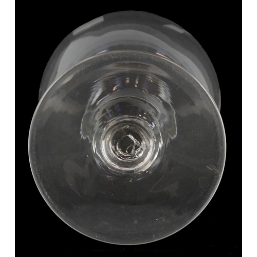 48 - A 19th century masonic goblet having etched symbols, 17cm high.