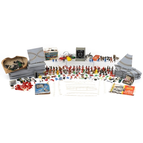 766 - A collection of vintage Airfix model racing cars, track and accessories, together with other vintage... 