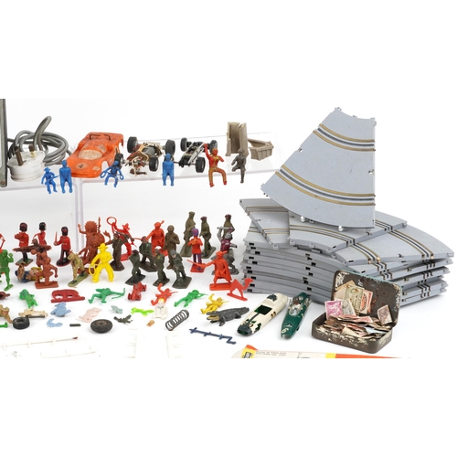 766 - A collection of vintage Airfix model racing cars, track and accessories, together with other vintage... 