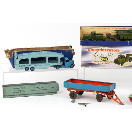 751 - Vintage toys including Dinky Supertoys Tank Transporter with Tank 698, Corgi Major Chipperfield's Ci... 