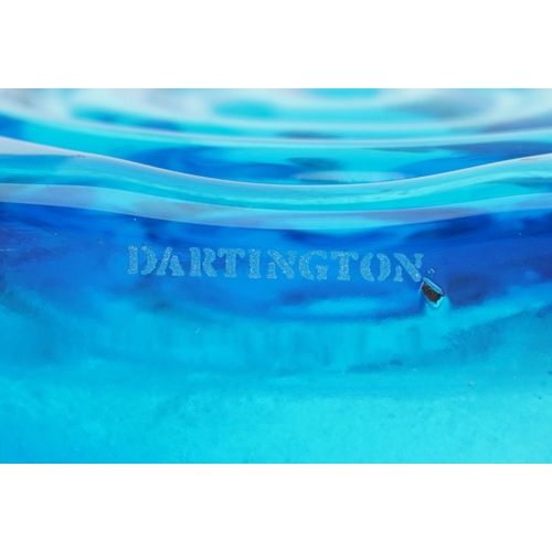 442 - Three Dartington crystal glass vases, the largest 25cm high.