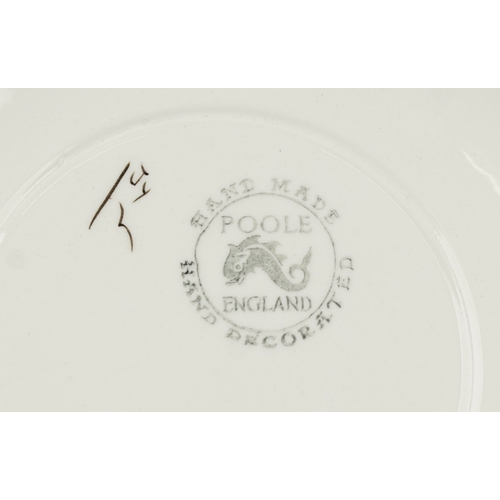 663 - A Poole pottery part tea service comprising cups, saucers, side plates and teapot, the largest 19cm ... 