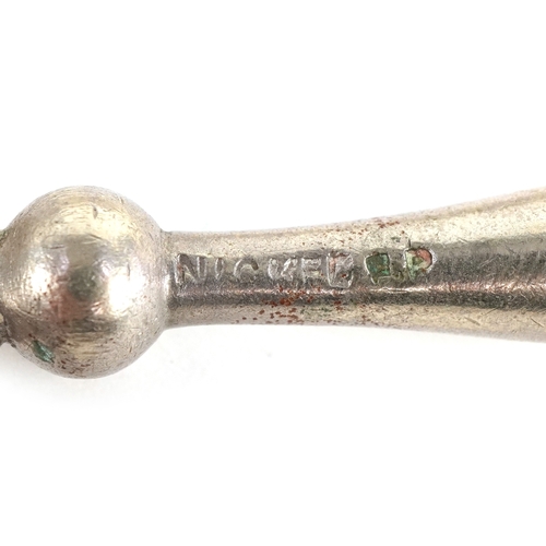 3652 - A pair of GHF sterling silver handled salad servers together with a Crisford & Norris silver handled... 