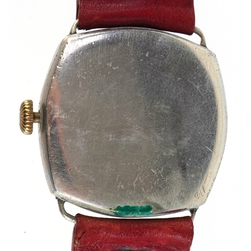2755 - A British military World War II trench watch having enamelled dial with Arabic numerals, the dial 29... 