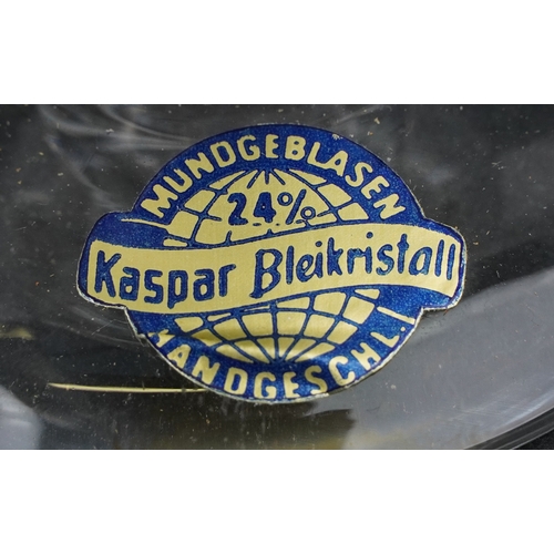 1749 - A collection of Kaspar Bleikristall crystal glasses acid etched with game animals, the largest 15cm ... 