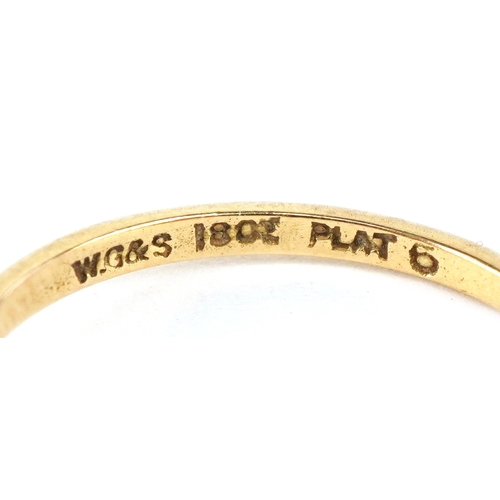 3248 - An 18ct gold and platinum diamond solitaire ring, the diamond approximately 3.10mm in diameter, size... 