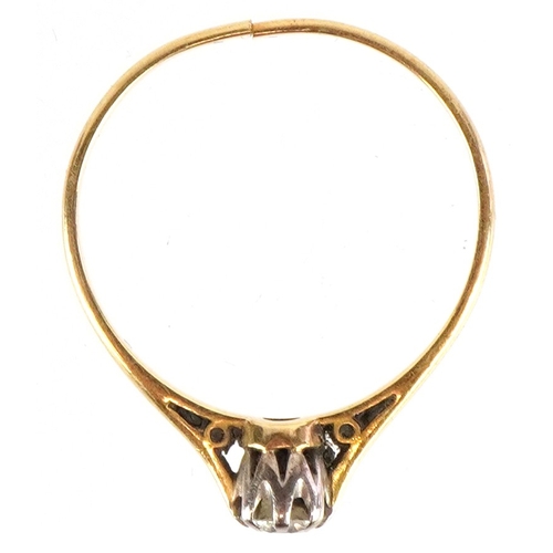 3291 - An 18ct gold diamond solitaire ring, the diamond approximately 3.80mm in diameter, size P (Broken), ... 