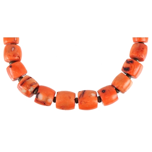 3379 - A natural graduated bamboo coral necklace, 50cm in length, 198.0g