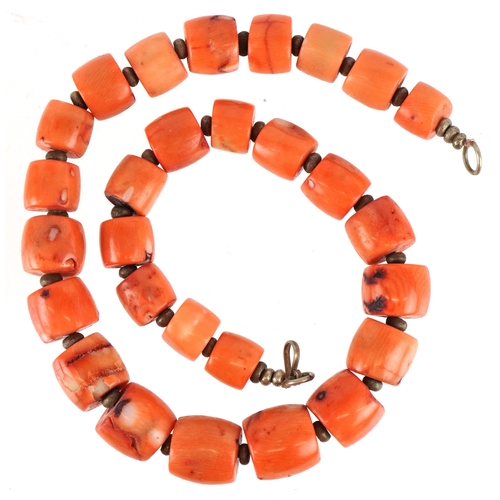 3379 - A natural graduated bamboo coral necklace, 50cm in length, 198.0g