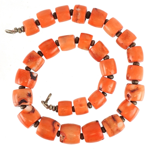 3379 - A natural graduated bamboo coral necklace, 50cm in length, 198.0g