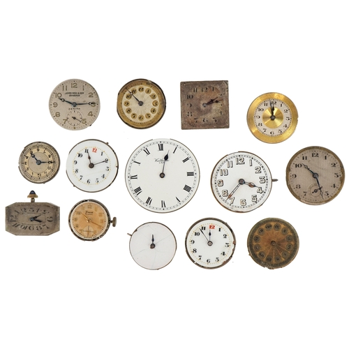 3543 - Antique and later watch movements including Waltham, James Mess & Son, Record and Timor