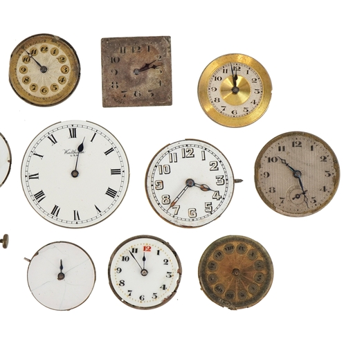 3543 - Antique and later watch movements including Waltham, James Mess & Son, Record and Timor