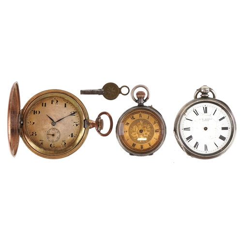 3392 - Three vintage pocket watches comprising two ladies silver open face pocket watches and a gentlemen's... 